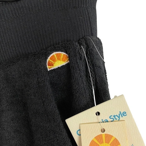 C&C California Terry Velour Joggers Sweatpants Womens Size Medium Black Mesh NEW - Picture 5 of 14